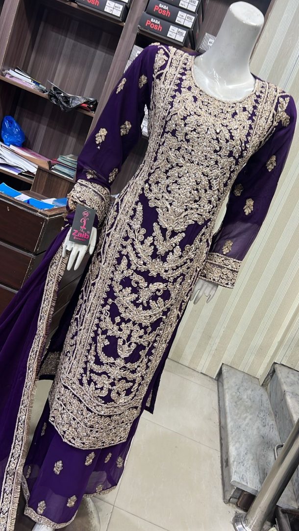 EC25-4 Party Plazzo Outfit Purple - Image 2