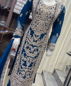 Alternative view of EC25-4 Party Plazzo Outfit Teal Blue