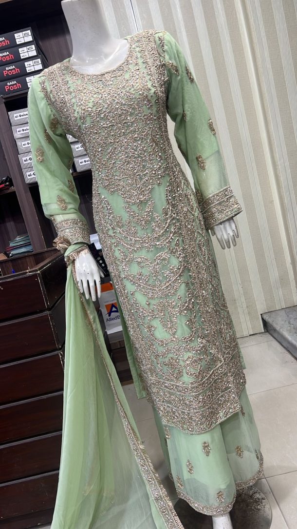 EC25-4 Party Plazzo Outfit Green - Image 3