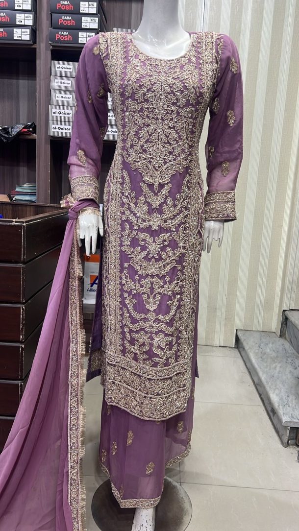 EC25-4 Party Plazzo Outfit Dusty Pink