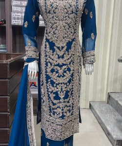 EC25-4 Party Plazzo Outfit Teal Blue