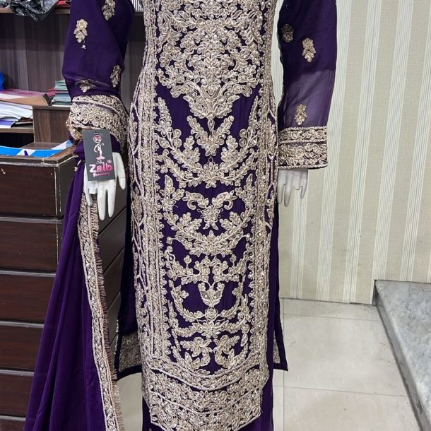 EC25-4 Party Plazzo Outfit Purple