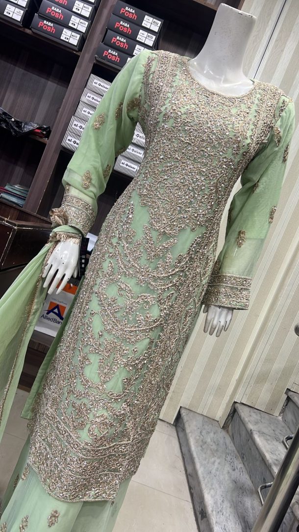 EC25-4 Party Plazzo Outfit Green - Image 2