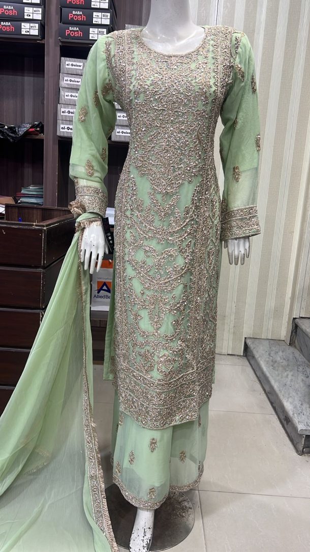 EC25-4 Party Plazzo Outfit Green