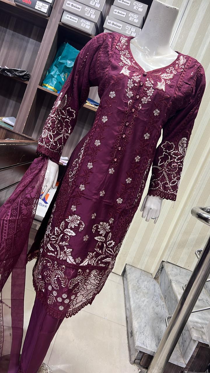 SS26 Viscose SalwarKameez Maroon - Image 2