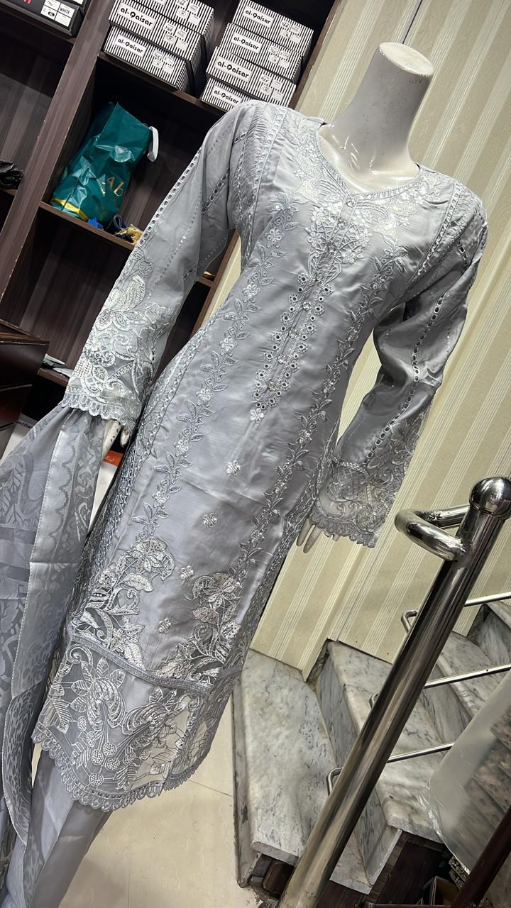 SS26 Viscose SalwarKameez Grey - Image 2
