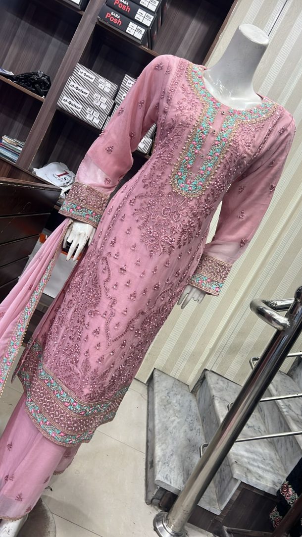 SS10 Fancy Plazzo Suits Pink - Image 2