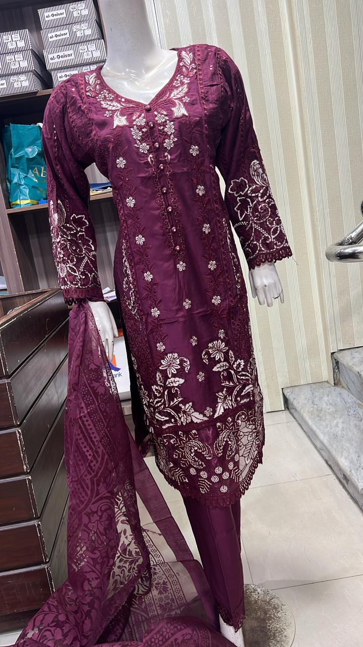 SS26 Viscose SalwarKameez Maroon - Image 3