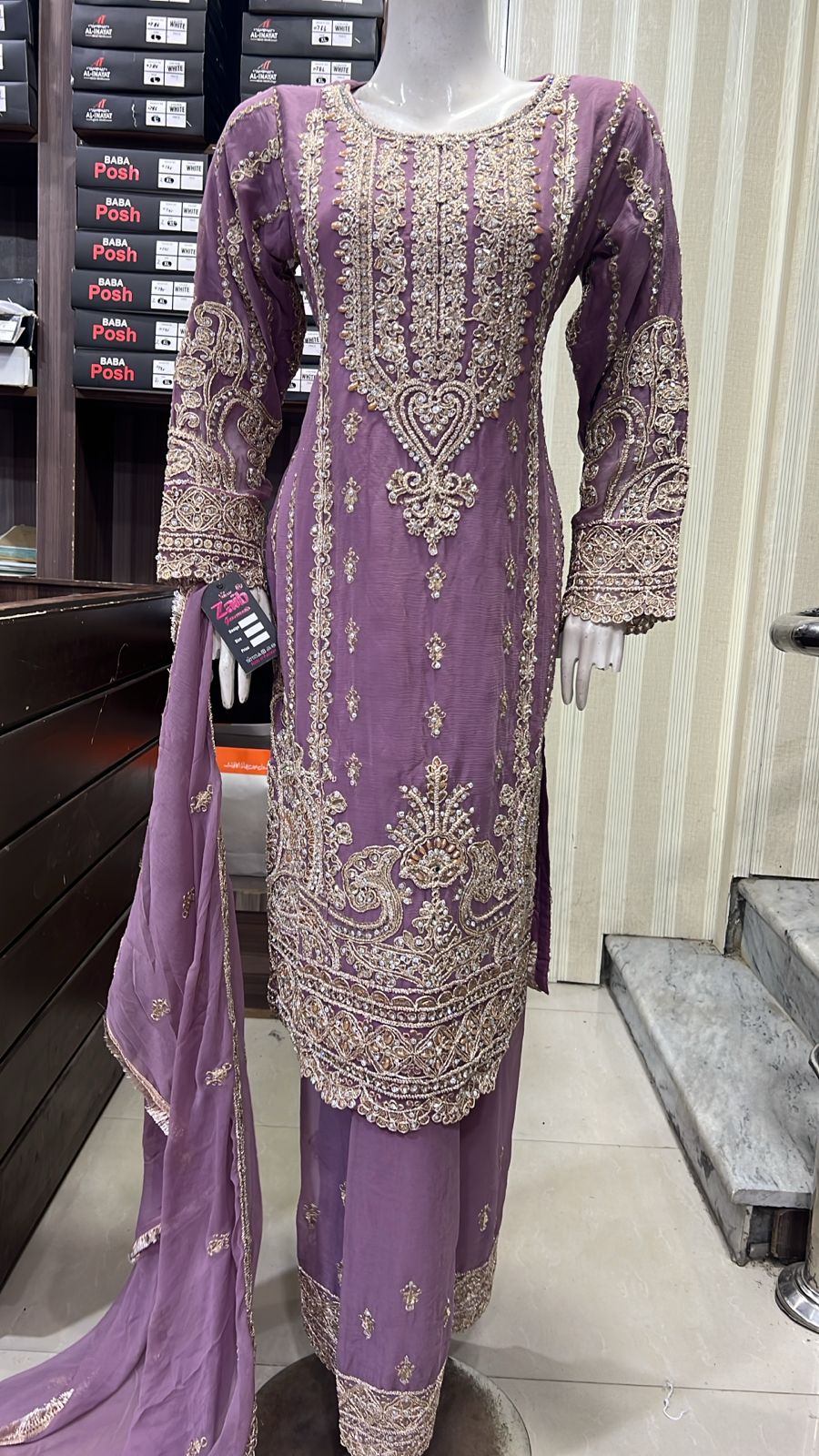 ShaZaib Eid 26 Chiffon Party Plazzo Lilac