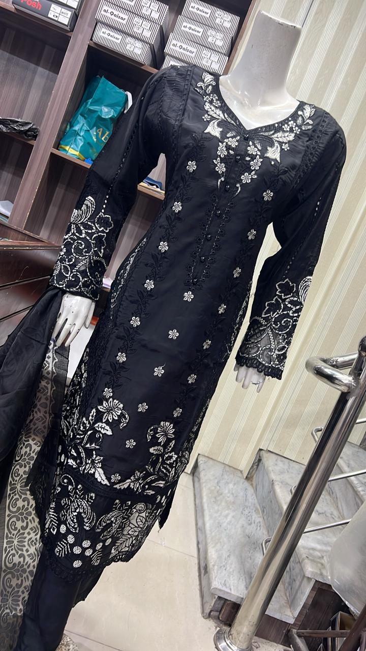 SS26 Viscose SalwarKameez Black - Image 2