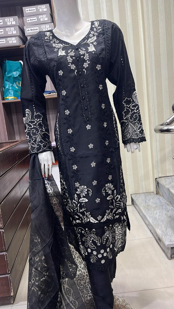SS26 Viscose SalwarKameez Black - Image 3